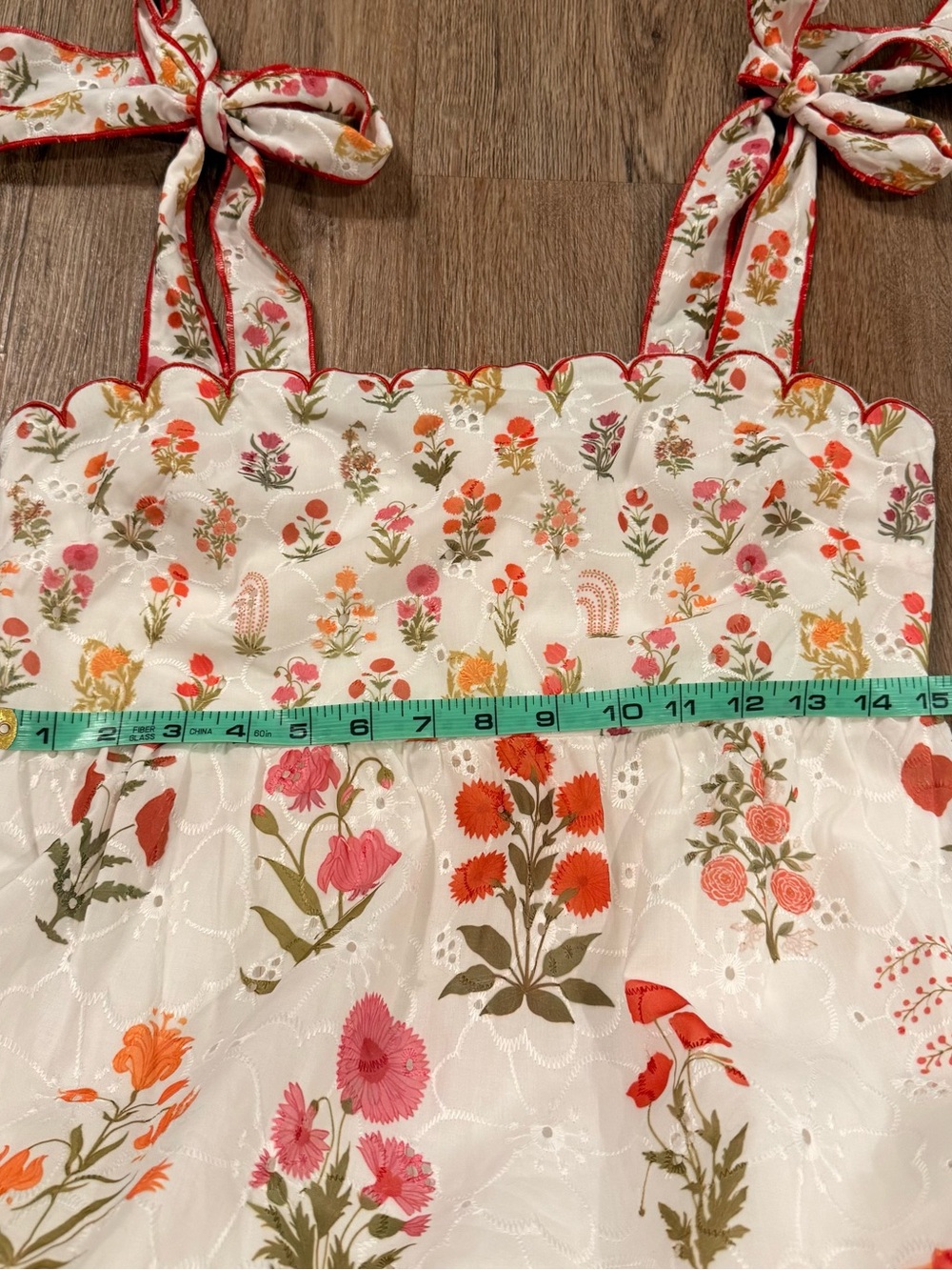 Petal & Pup Aurelia Print Tie Strap Sleeveless Maxi Dress White Floral Scalloped - Picture 11 of 13